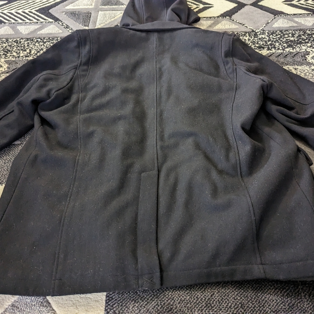 Mens peacoat with hoodie XL